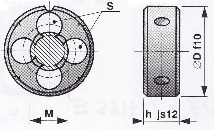 M12x1 NO,PN8/3225(6g)  závitová kruhová čelist